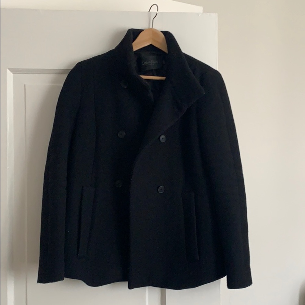 calvin klein collection wool peacoat